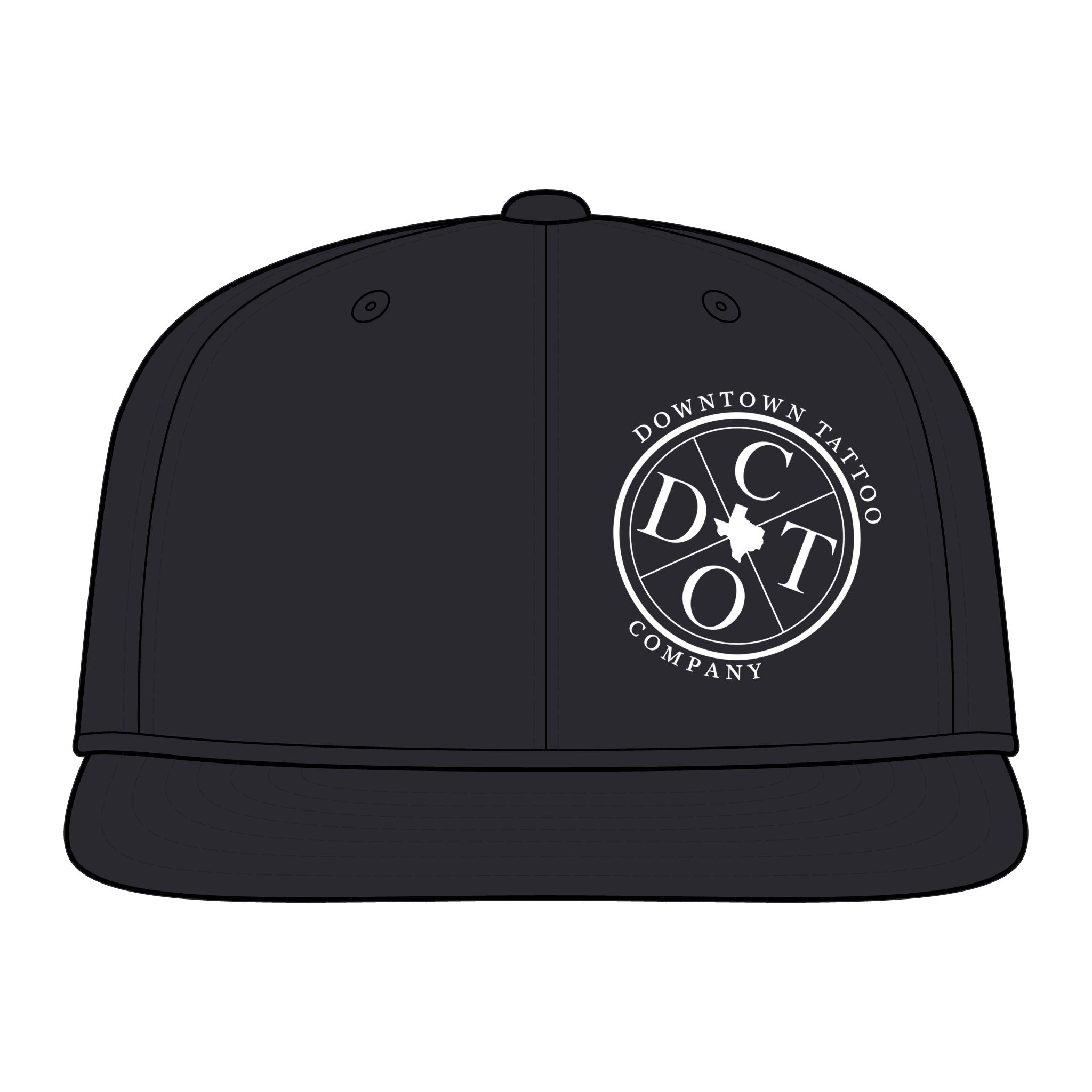 DTC Round Logo Flexfit 6297F Fitted Flat Bill Cap