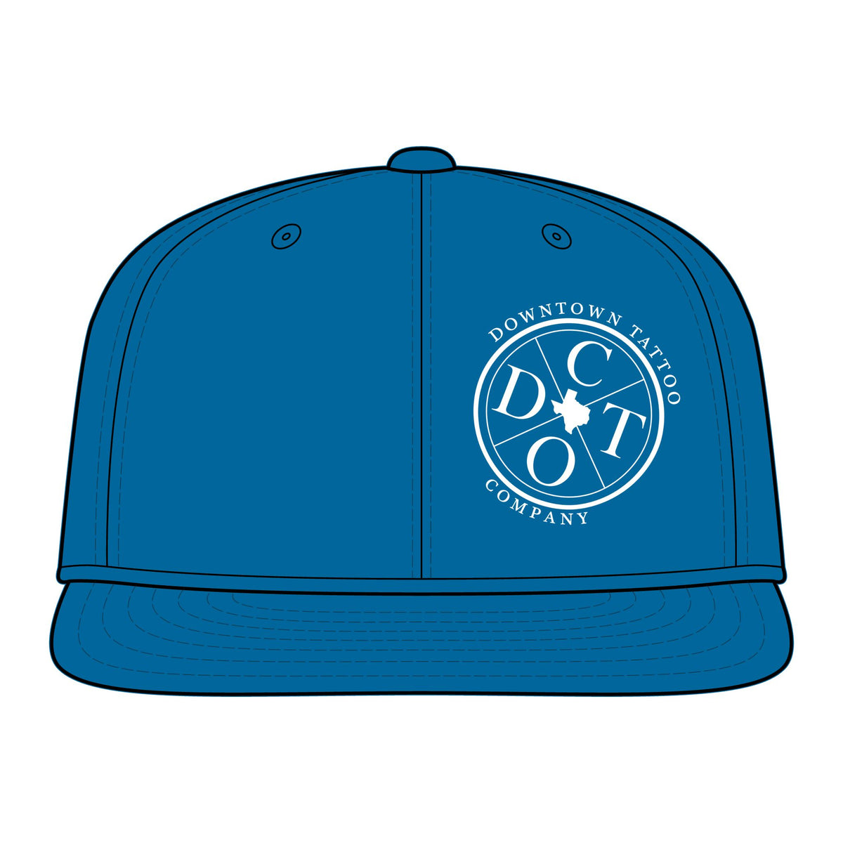 DTC Round Logo Flexfit 6297F Fitted Flat Bill Cap