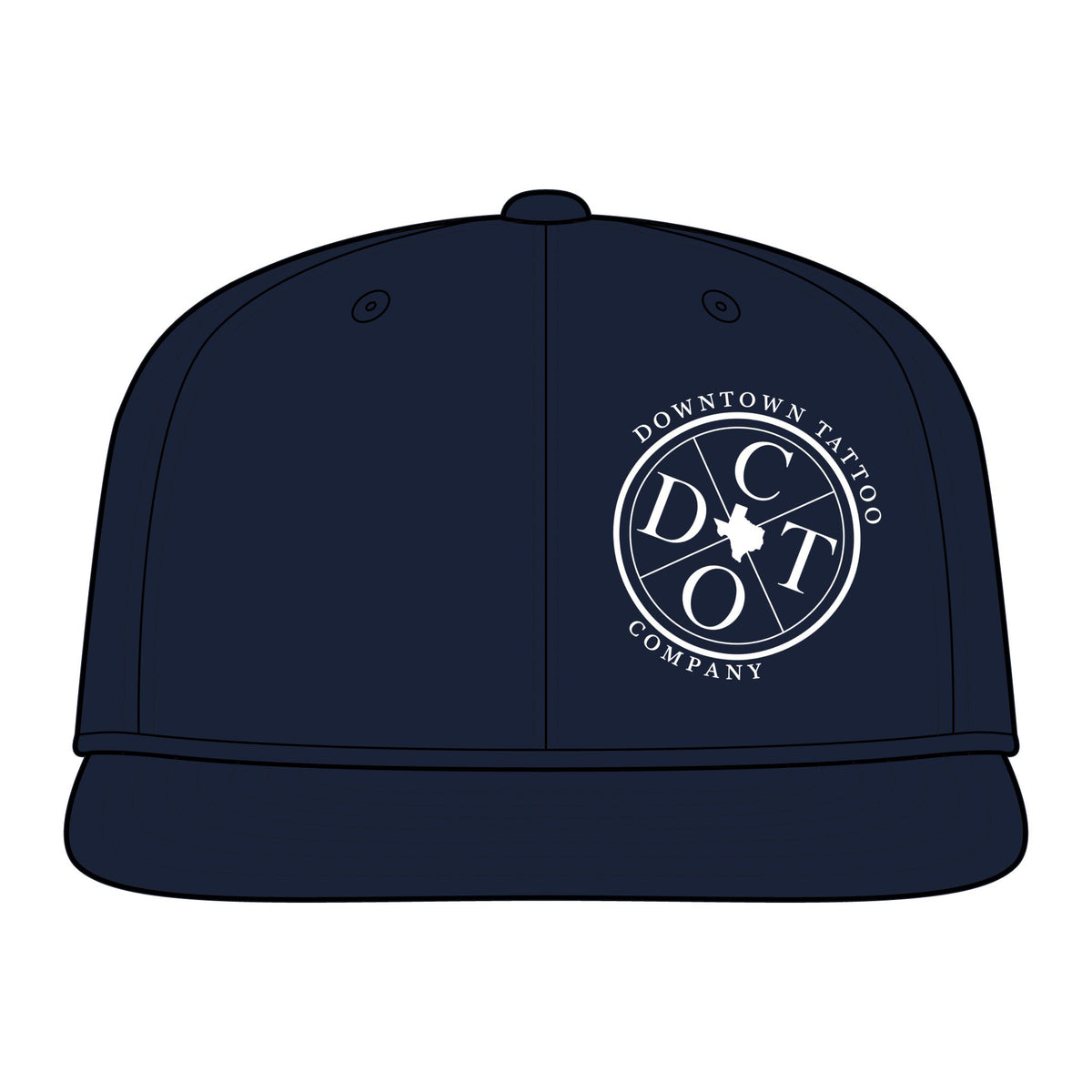 DTC Round Logo Flexfit 6297F Fitted Flat Bill Cap