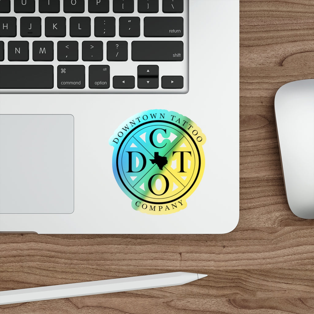 DTC round holographic decal lifestyle example