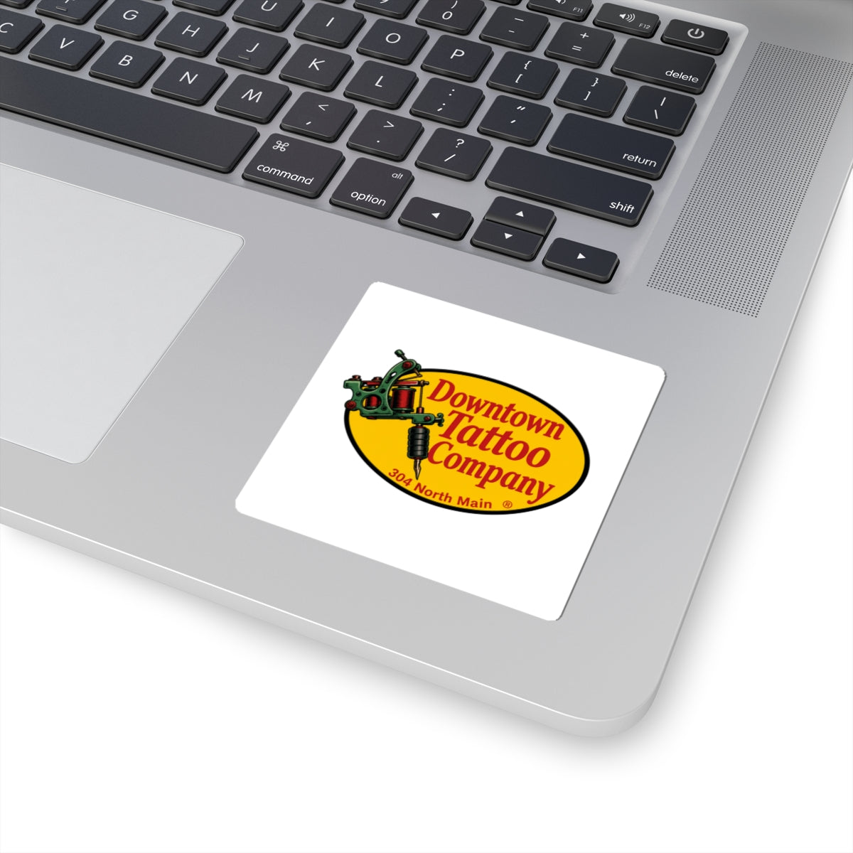 DTC vintage white decal shown at 3 by 3 inches