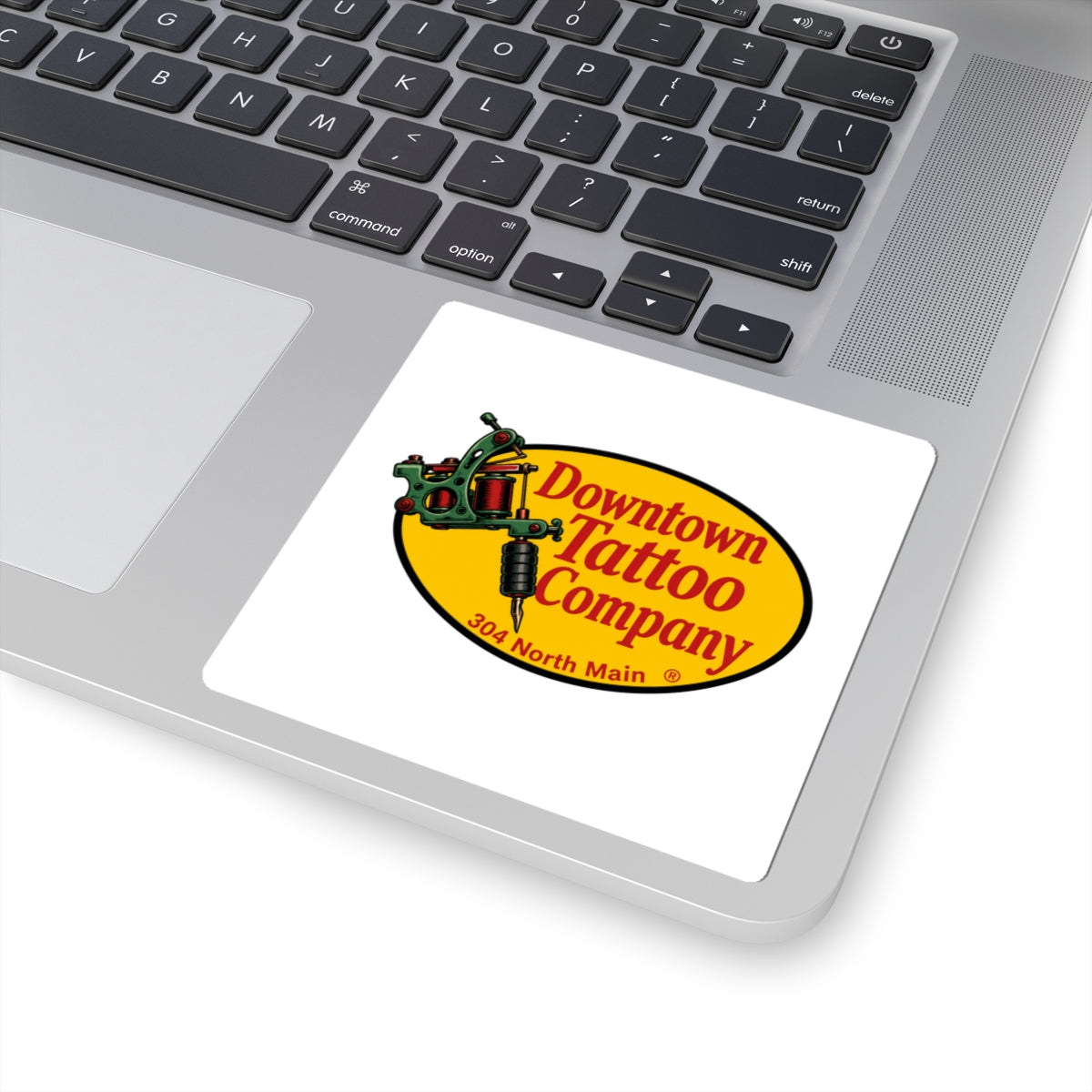 DTC vintage white decal shown at 4 by 4 inches
