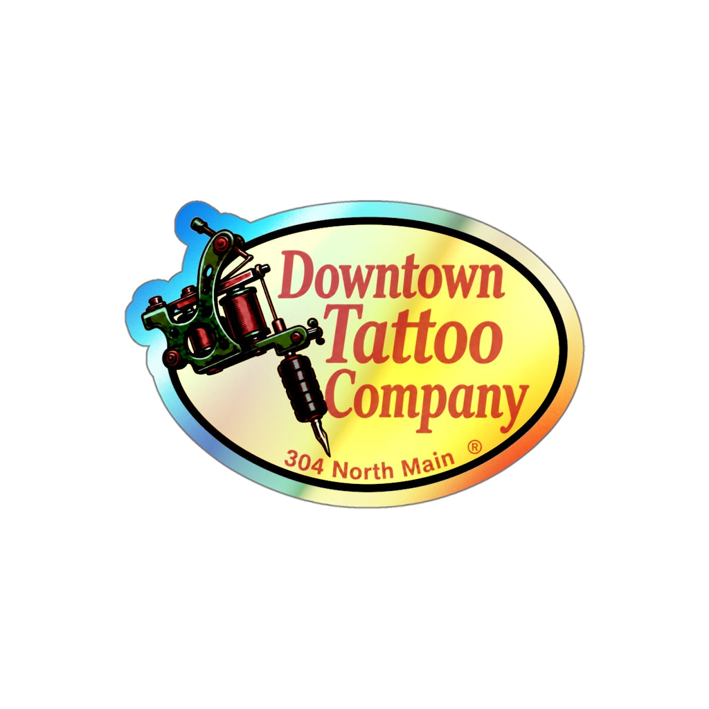DTC vintage holographic decal close-up