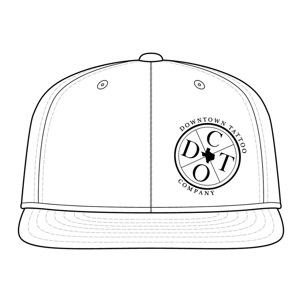 DTC round logo fitted flat-bill cap in White