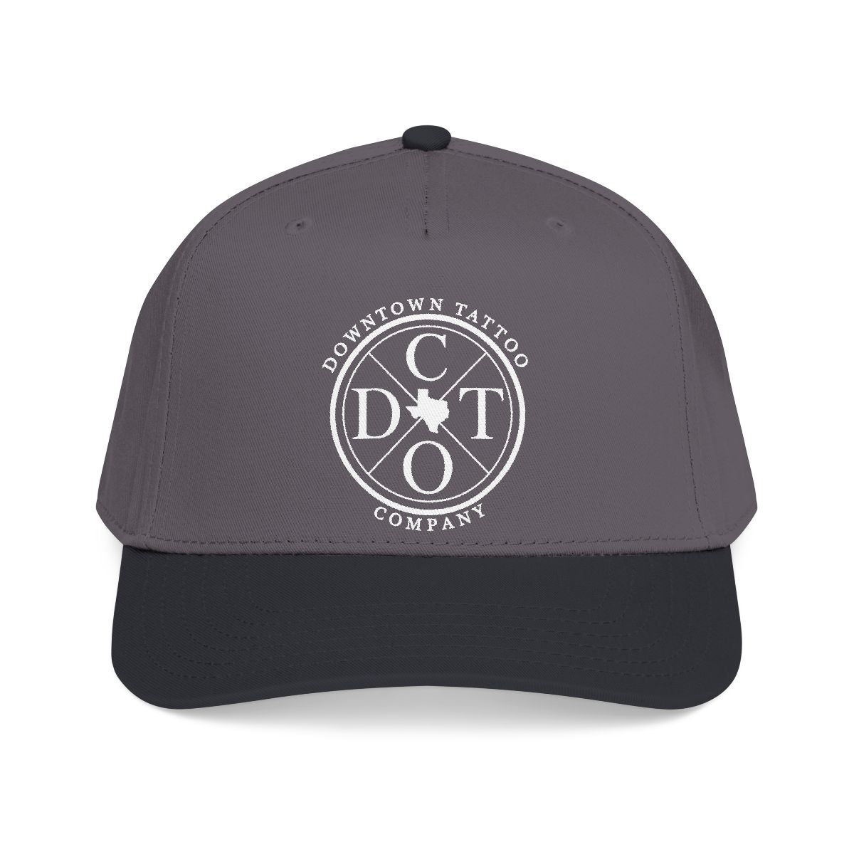 DTC round logo OTTO 31-069 snapback cap - Black / Charcoal Grey - Front view