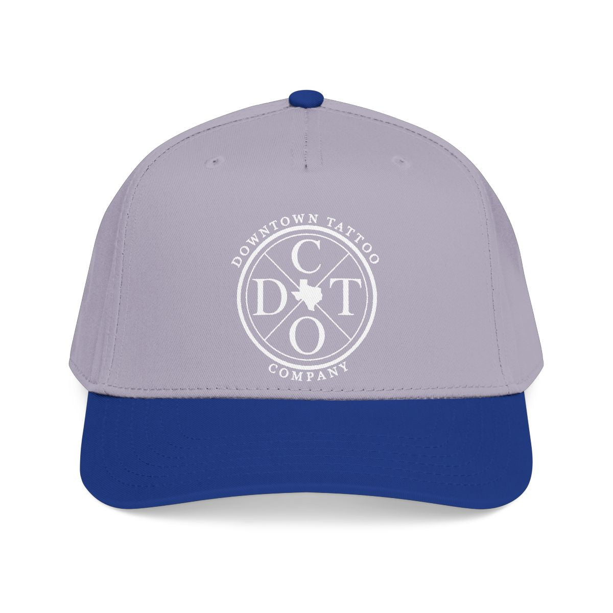 DTC round logo OTTO 31-069 snapback cap - Royal / Grey - Front view