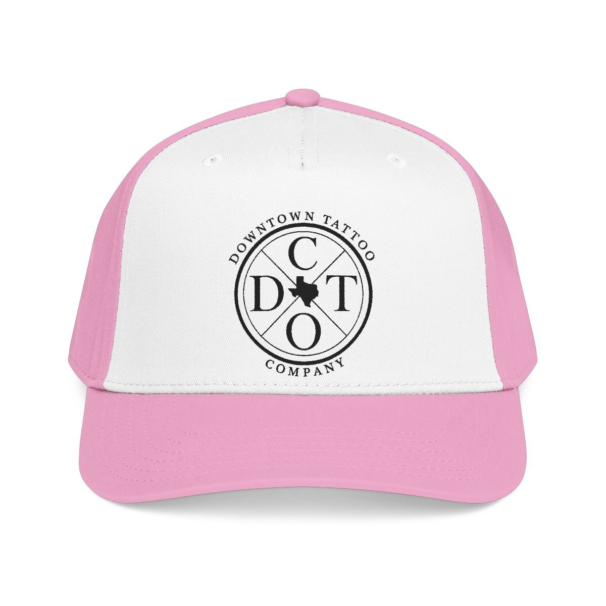 DTC round logo OTTO 31-069 snapback cap - Pink / White / Pink - Front view