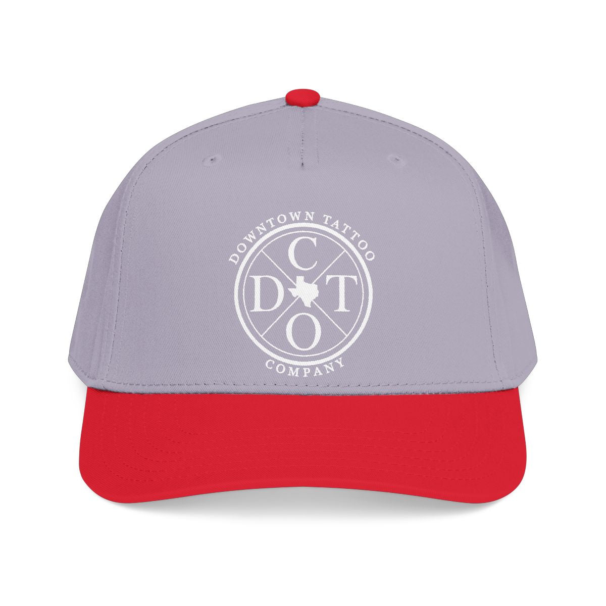 DTC round logo OTTO 31-069 snapback cap - Red / Grey - Front view