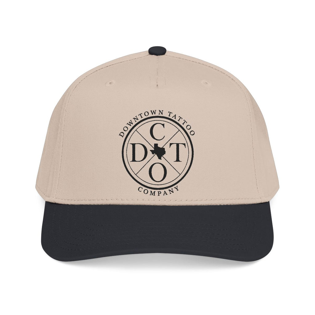 DTC round logo OTTO 31-069 snapback cap - Black / Khaki - Front view