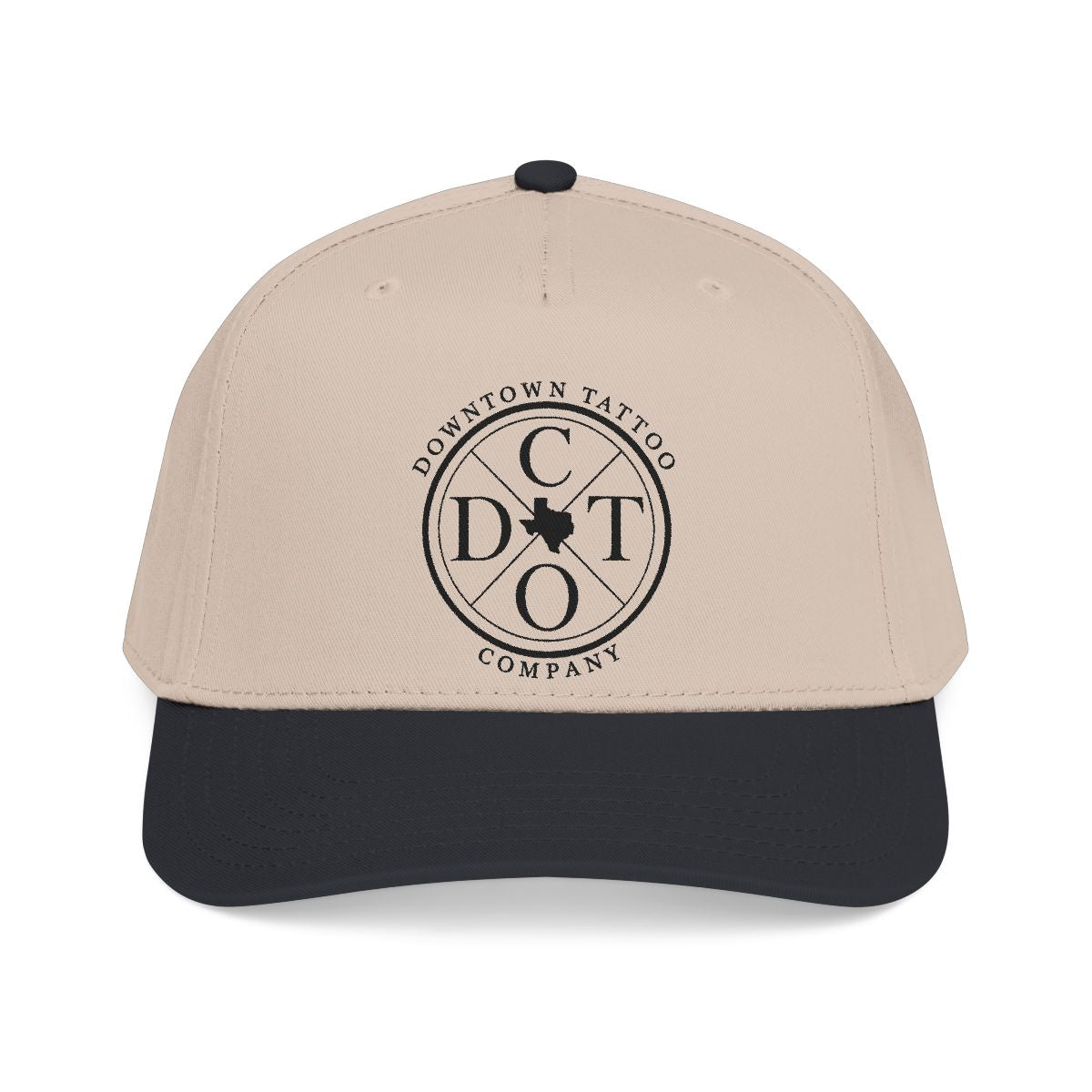 DTC round logo OTTO 31-069 snapback cap - Black / Khaki - Front view