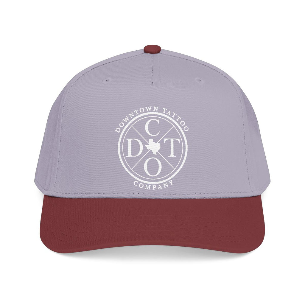 DTC round logo OTTO 31-069 snapback cap - Maroon / Grey - Front view