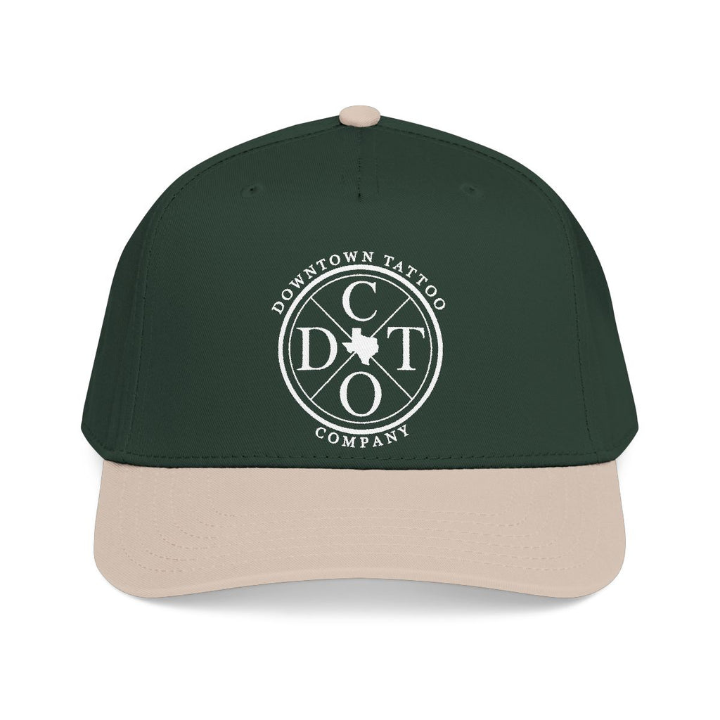 DTC round logo OTTO 31-069 snapback cap - Khaki / Dark Green - Front view