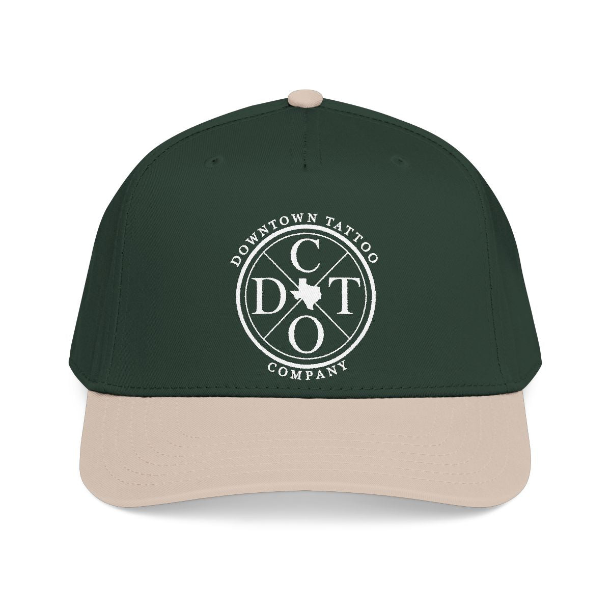 DTC round logo OTTO 31-069 snapback cap - Khaki / Dark Green - Front view