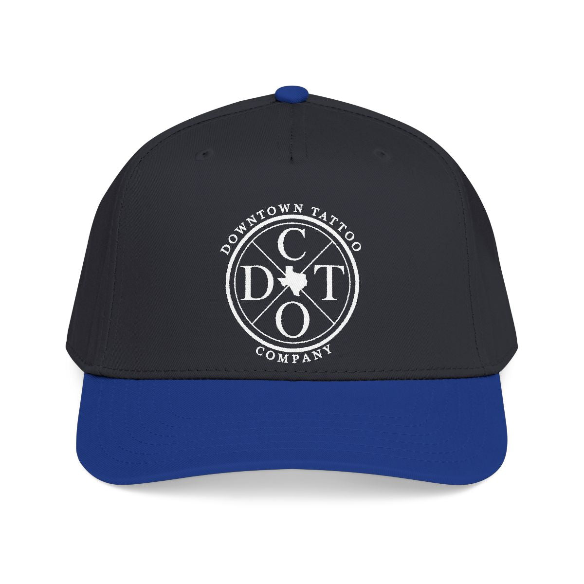 DTC round logo OTTO 31-069 snapback cap - Royal / Black - Front view