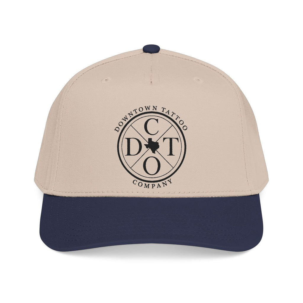 DTC round logo OTTO 31-069 snapback cap - Navy / Khaki - Front view