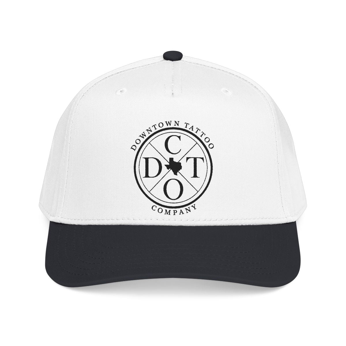 DTC round logo OTTO 31-069 snapback cap - Black / White - Front view