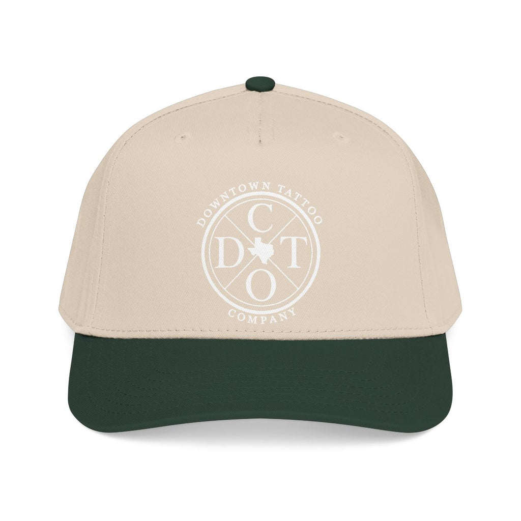 DTC round logo OTTO 31-069 snapback cap - Dark Green / Natural - Front view