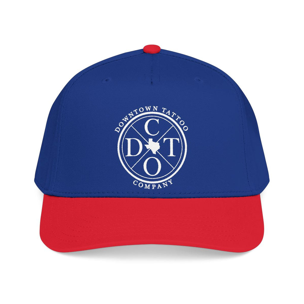 DTC round logo OTTO 31-069 snapback cap - Red / Royal - Front view
