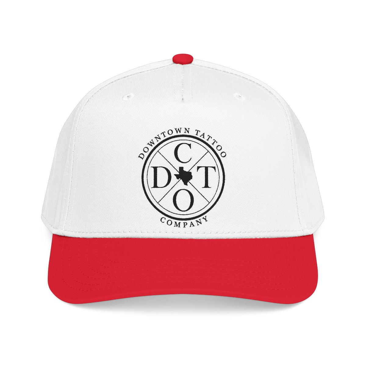 DTC round logo OTTO 31-069 snapback cap - Red / White - Front view