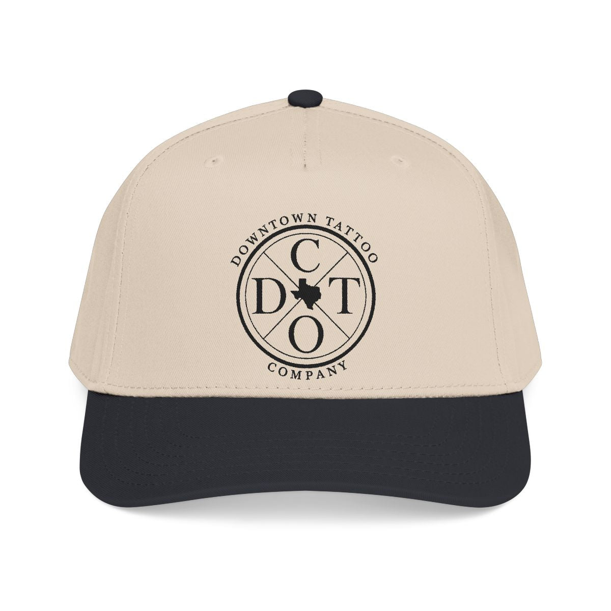 DTC round logo OTTO 31-069 snapback cap - Black / Natural - Front view