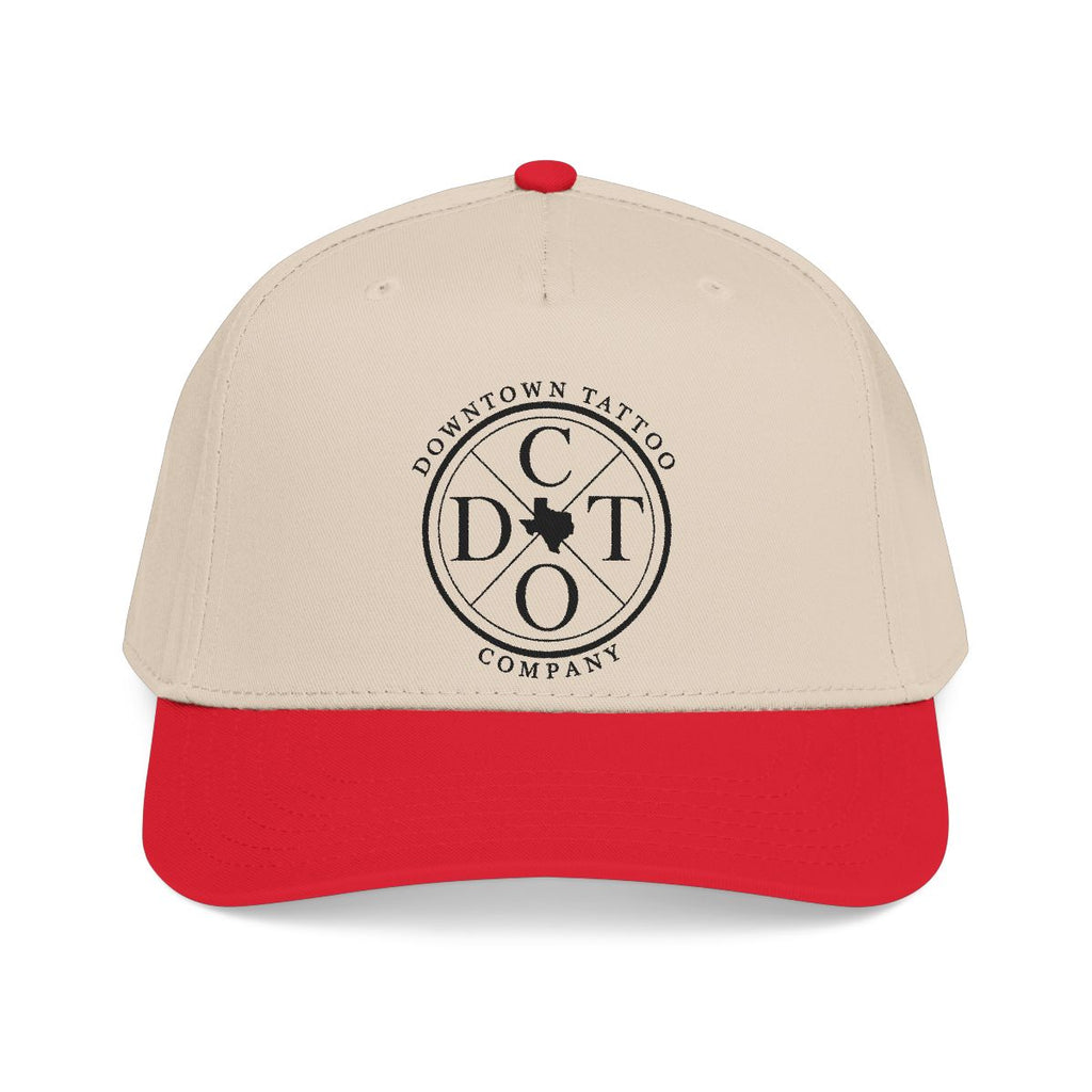 DTC round logo OTTO 31-069 snapback cap - Red / Natural - Front view