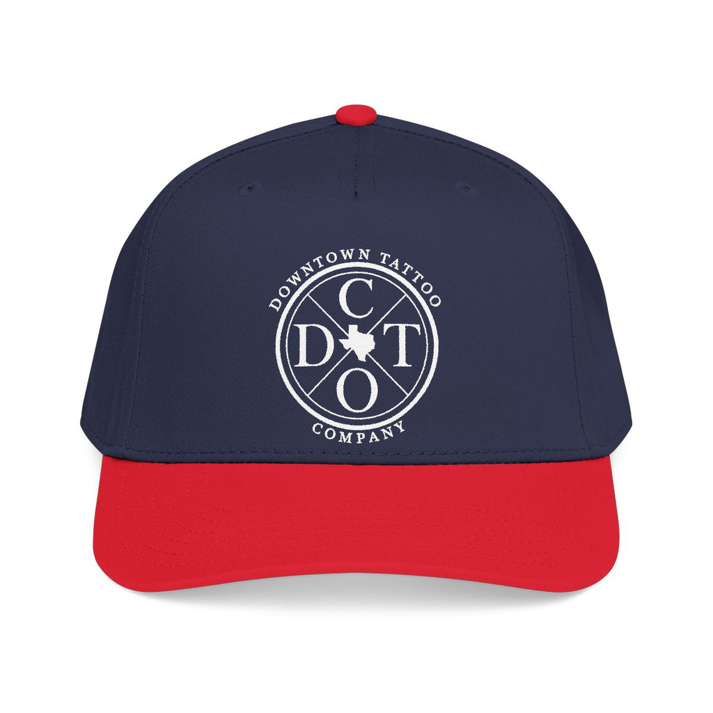 DTC round logo OTTO 31-069 snapback cap - Red / Navy - Front view