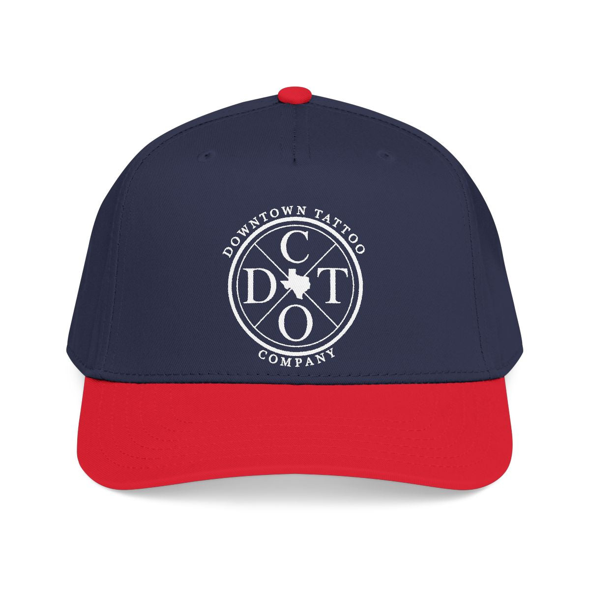 DTC round logo OTTO 31-069 snapback cap - Red / Navy - Front view