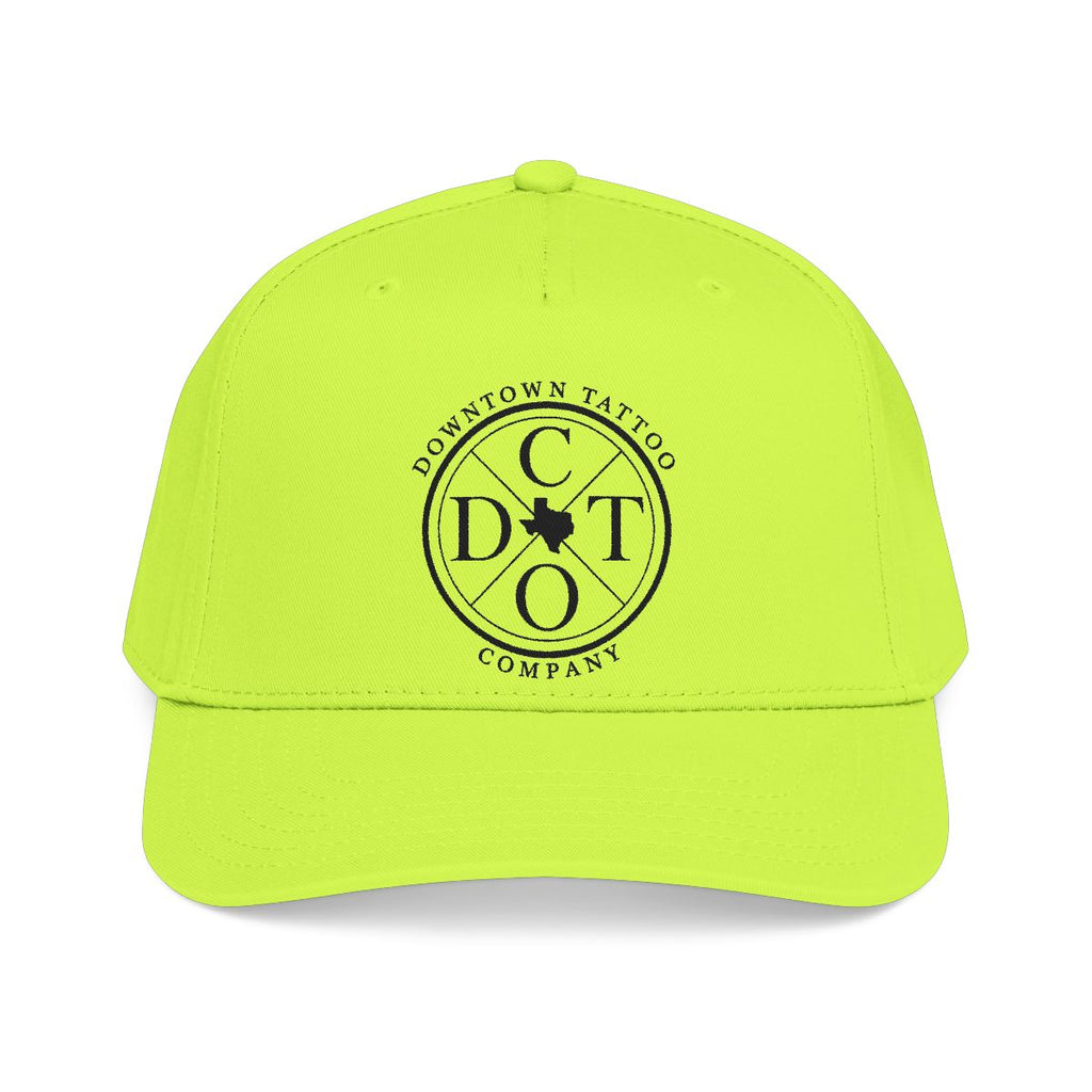 DTC round logo OTTO 31-069 snapback cap - Neon Yellow - Front view
