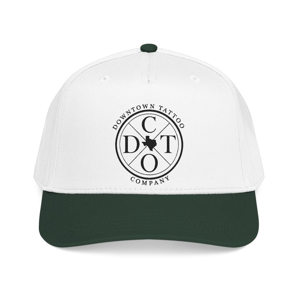 DTC round logo OTTO 31-069 snapback cap - Dark Green / White - Front view