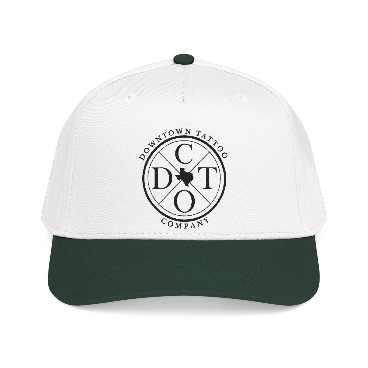 DTC round logo OTTO 31-069 snapback cap - Dark Green / White - Front view