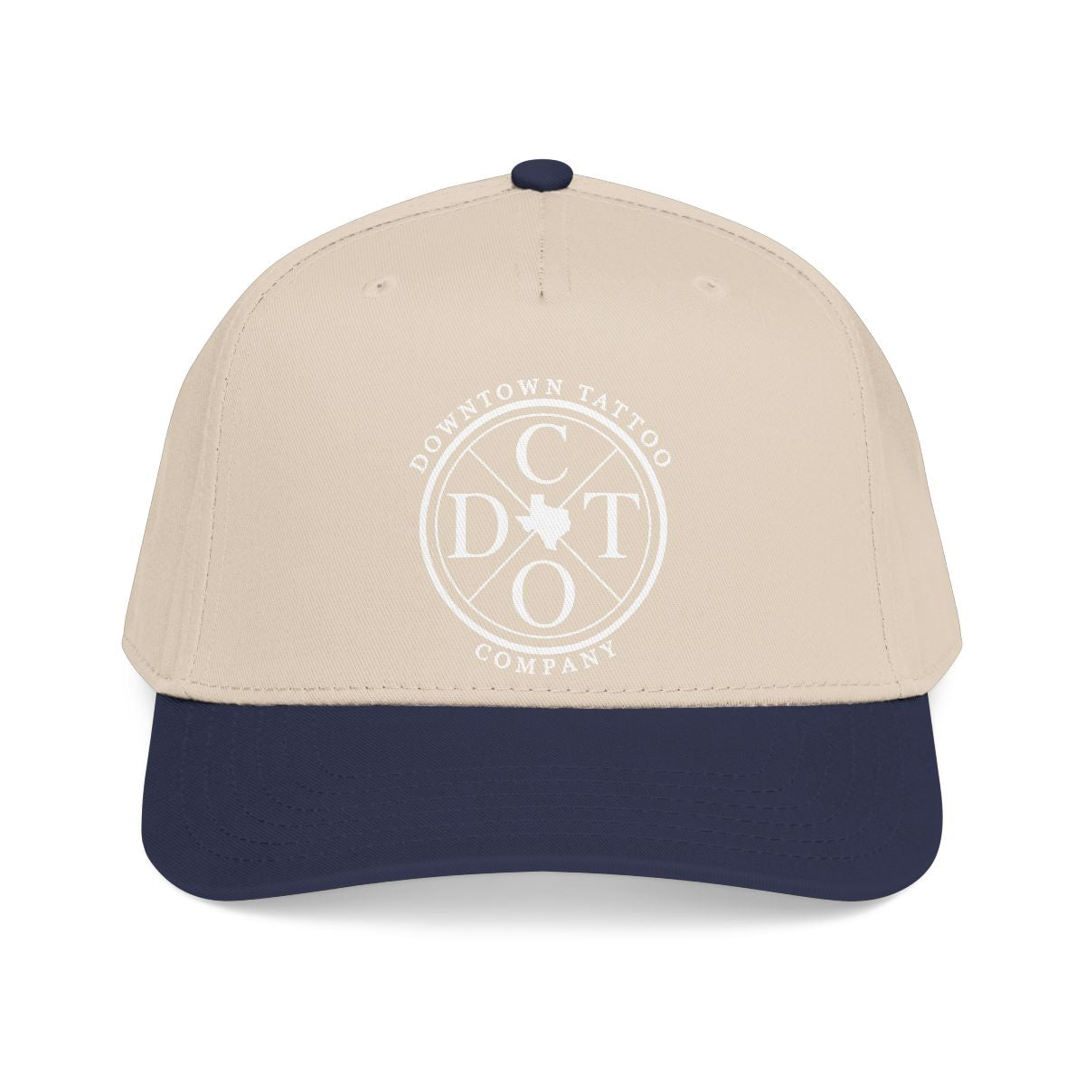DTC round logo OTTO 31-069 snapback cap - Navy / Natural - Front view