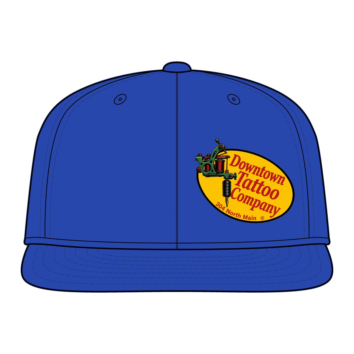 DTC vintage oval fitted flat-bill cap in True Royal