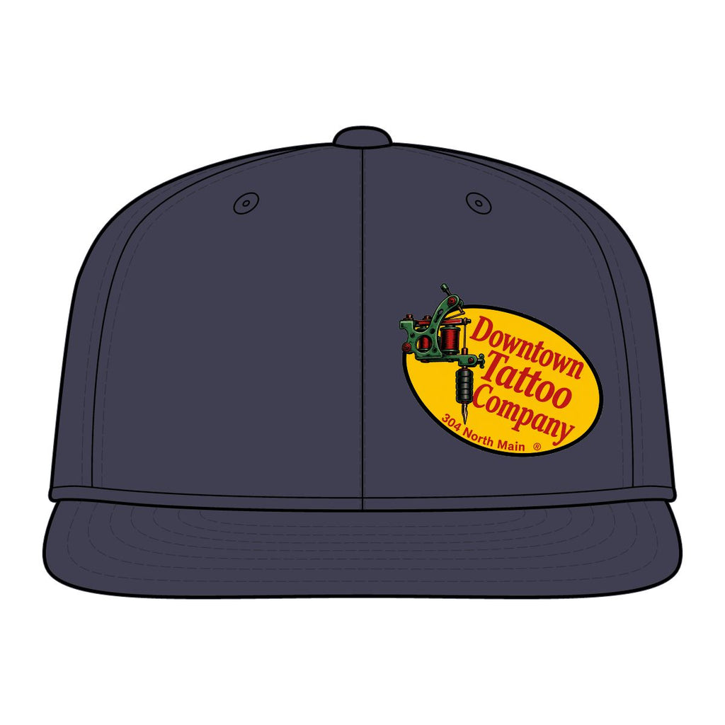 DTC vintage oval fitted flat-bill cap in True Navy