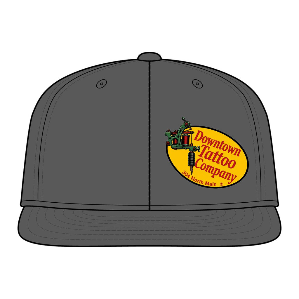 DTC vintage oval fitted flat-bill cap in Iron Grey