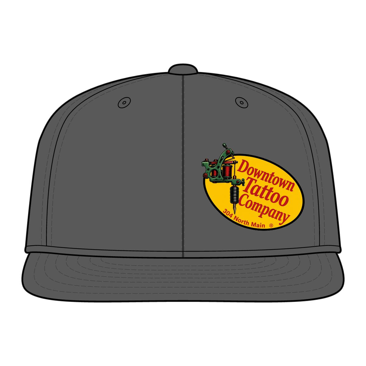 DTC vintage oval fitted flat-bill cap in Iron Grey