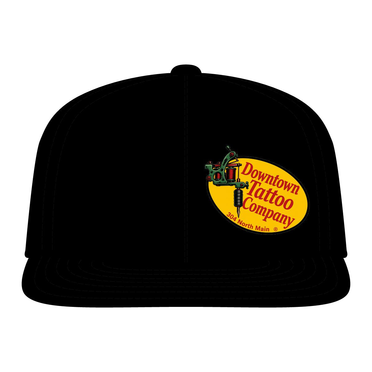 DTC vintage oval fitted flat-bill cap in Black